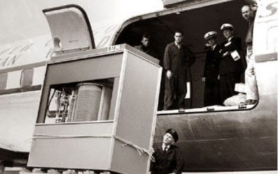 IBM Hard Drive being Loaded into a Plane – 1956