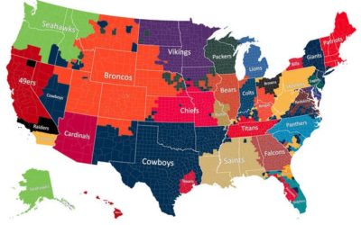 Most Popular NFL Team by County